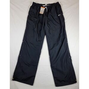 Under Armour Women Training Pants Black White Stripe Mesh Lined LG VSPO130 NWT